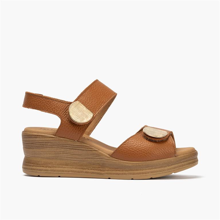 SANDALIA PITILLOS PIEL DOBLE VELCRO - Imagen 2